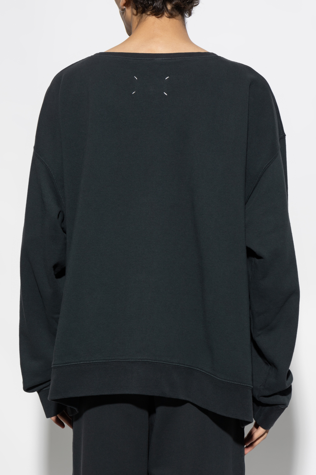 トップス maison margiela 1/10 SWEATSHIRT Maison Margiela - Cropped Paint-Splattered Cotton-Jersey